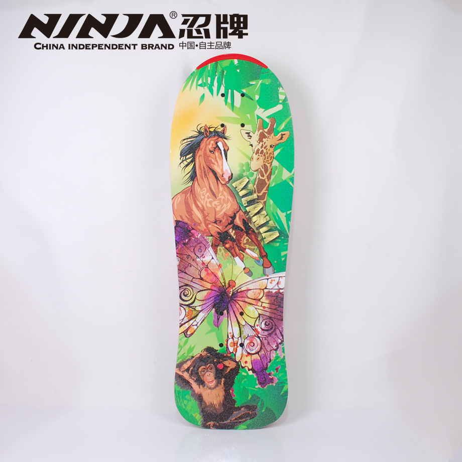 忍牌滑板四輪花樣大頭板單翹板NB824滑板